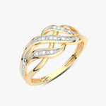 Kręcony Pierścionek z Brylantami żółty - Venetia Jewels - 14K złoto z brylantami