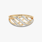 Kręcony Pierścionek z Brylantami - Venetia Jewels - 14K złoto z brylantami
