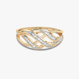 Kręcony Pierścionek z Brylantami - Venetia Jewels - 14K złoto z brylantami