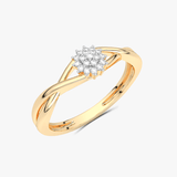 Falujący Pierścionek z Brylantami żółty - Venetia Jewels - 14K złoto z brylantami