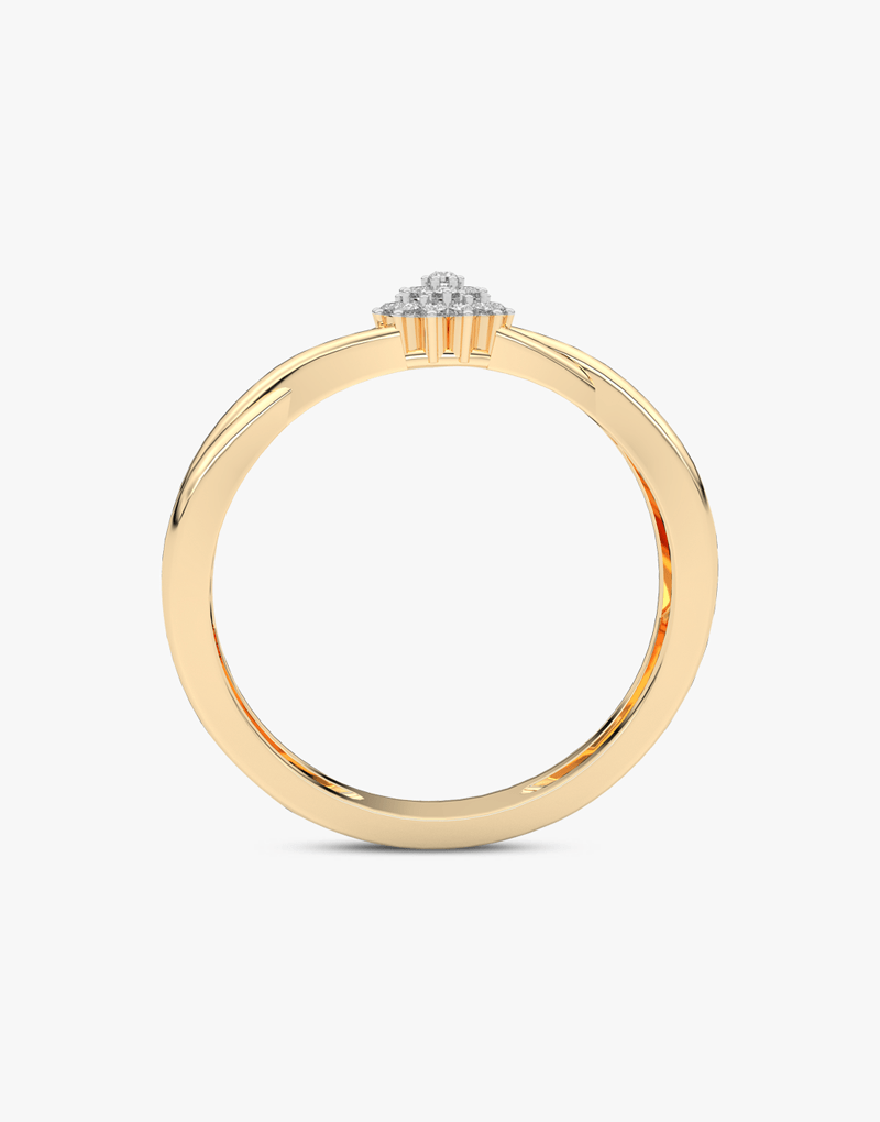 Falujący Pierścionek z Brylantami - Venetia Jewels - 14K złoto z brylantami