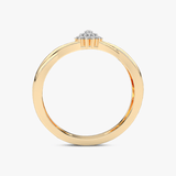 Falujący Pierścionek z Brylantami - Venetia Jewels - 14K złoto z brylantami