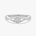 Falujący Pierścionek z Brylantami Biały - Venetia Jewels - 14K złoto z brylantami