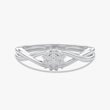 Falujący Pierścionek z Brylantami Biały - Venetia Jewels - 14K złoto z brylantami