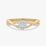 Falujący Pierścionek z Brylantami - Venetia Jewels - 14K złoto z brylantami