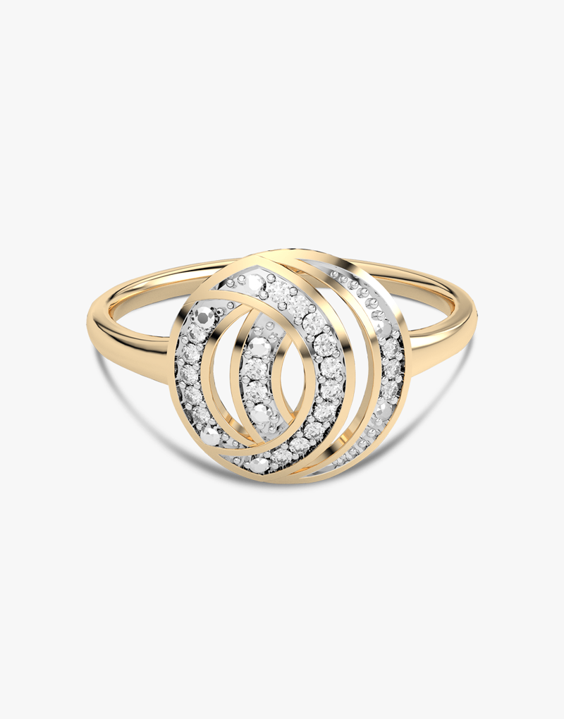 Pierścionek z Brylantowymi Obręczami - Venetia Jewels - 14K złoto z brylantami