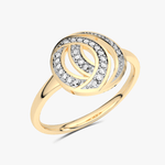 Pierścionek z Brylantowymi Obręczami żółty - Venetia Jewels - 14K złoto z brylantami