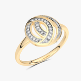 Pierścionek z Brylantowymi Obręczami żółty - Venetia Jewels - 14K złoto z brylantami
