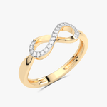 Pierścionek w Kształcie Nieskończoności żółty - Venetia Jewels - 14K złoto z brylantami