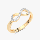 Pierścionek w Kształcie Nieskończoności żółty - Venetia Jewels - 14K złoto z brylantami