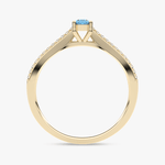 Pierścionek z Owalnym Niebieskim Topazem oraz Brylantami - Venetia Jewels - 14K złoto z brylantami