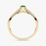 Pierścionek z Owalnym Szmaragdem oraz Brylantami - Venetia Jewels - 14K złoto z brylantami