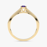 Pierścionek z Owalnym Tanzanitem oraz Brylantami - Venetia Jewels - 14K złoto z brylantami