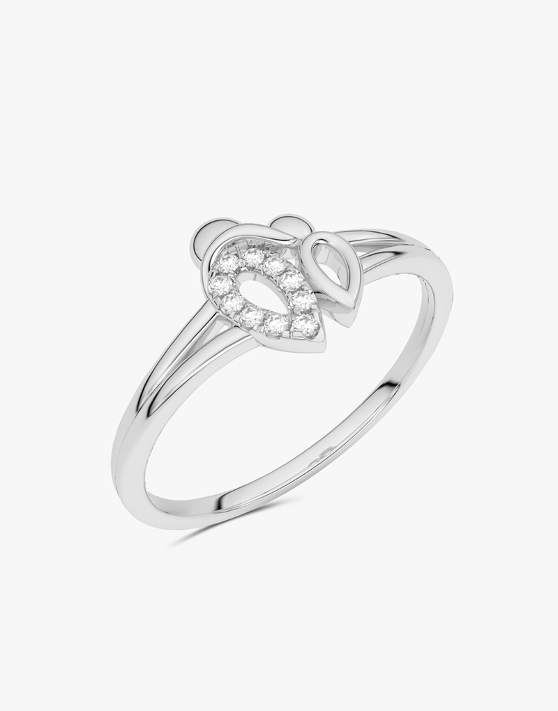 Złoty Pierścionek z Brylantami Biały - Venetia Jewels - 14K złoto z brylantami