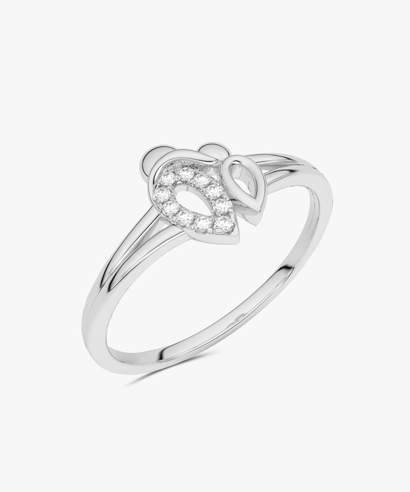 Złoty Pierścionek z Brylantami Biały - Venetia Jewels - 14K złoto z brylantami