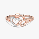 Pierścionek w Kształcie Serca z Brylantami Różowy - Venetia Jewels - 14K złoto z brylantami