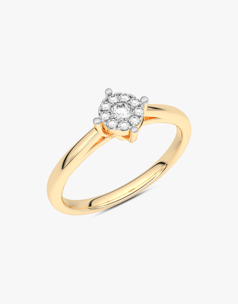 Klasyczny Pierścionek z Brylantami żółty - Venetia Jewels - 14K złoto z brylantami