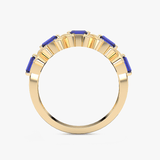 Pierścionek Obrączka z Szafirami - Venetia Jewels - 14K złoto z brylantami