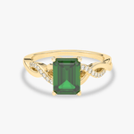 Skręcony Pierścionek ze Szmaragdem - Venetia Jewels - 14K złoto z brylantami