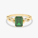Skręcony Pierścionek ze Szmaragdem - Venetia Jewels - 14K złoto z brylantami