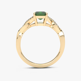 Skręcony Pierścionek ze Szmaragdem - Venetia Jewels - 14K złoto z brylantami