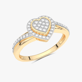 Pierścionek w Kształcie Serca z Brylantami żółty - Venetia Jewels - 14K złoto z brylantami