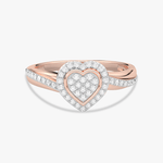 Pierścionek w Kształcie Serca z Brylantami Różowy - Venetia Jewels - 14K złoto z brylantami