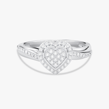 Pierścionek w Kształcie Serca z Brylantami Biały - Venetia Jewels - 14K złoto z brylantami