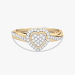 Pierścionek w Kształcie Serca z Brylantami - Venetia Jewels - 14K złoto z brylantami