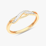 Kręty Pierścionek z Brylantami żółty - Venetia Jewels - 14K złoto z brylantami