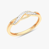 Kręty Pierścionek z Brylantami żółty - Venetia Jewels - 14K złoto z brylantami