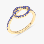 Spleciony Szafirowy Pierścionek - Venetia Jewels - 14K złoto z brylantami