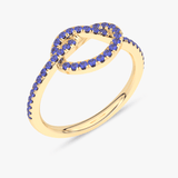 Spleciony Szafirowy Pierścionek - Venetia Jewels - 14K złoto z brylantami