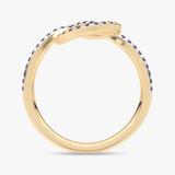 Spleciony Szafirowy Pierścionek - Venetia Jewels - 14K złoto z brylantami