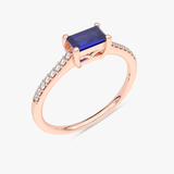 Pierścionek Vintage z Szafirem i Brylantami Różowy - Venetia Jewels - 14K złoto z brylantami