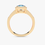 Pierścionek z Niebieskim Topazem i Brylantami - Venetia Jewels - 14K złoto z brylantami