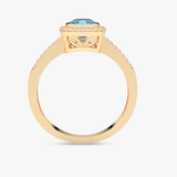 Pierścionek z Niebieskim Topazem i Brylantami - Venetia Jewels - 14K złoto z brylantami