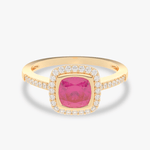 Pierścionek z Różowym Turmalinem i Brylantami - Venetia Jewels - 14K złoto z brylantami