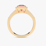 Pierścionek z Różowym Turmalinem i Brylantami - Venetia Jewels - 14K złoto z brylantami