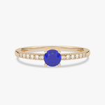 Klasyczny Szafirowy Pierścionek z Brylantami - Venetia Jewels - 14K złoto z brylantami