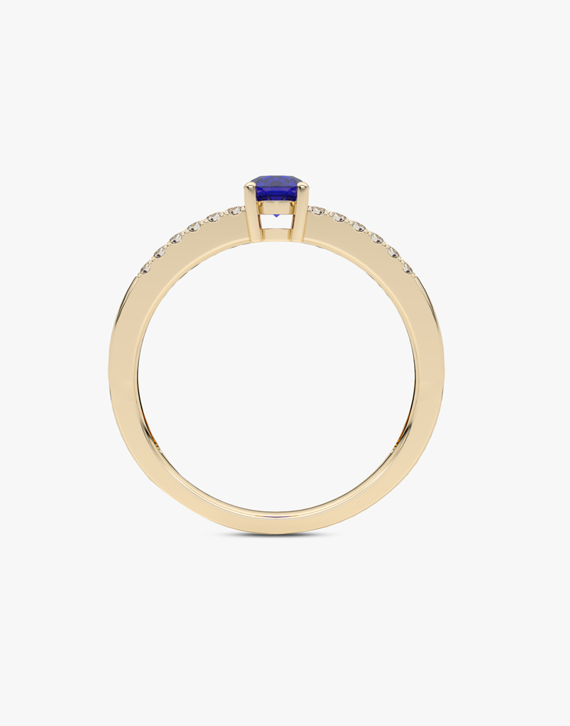 Klasyczny Szafirowy Pierścionek z Brylantami - Venetia Jewels - 14K złoto z brylantami