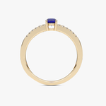 Klasyczny Szafirowy Pierścionek z Brylantami - Venetia Jewels - 14K złoto z brylantami