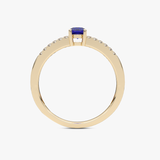 Klasyczny Szafirowy Pierścionek z Brylantami - Venetia Jewels - 14K złoto z brylantami