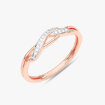 Kręty Pierścionek z Brylantami Różowy - Venetia Jewels - 14K złoto z brylantami