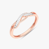 Kręty Pierścionek z Brylantami Różowy - Venetia Jewels - 14K złoto z brylantami