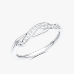 Kręty Pierścionek z Brylantami Biały - Venetia Jewels - 14K złoto z brylantami