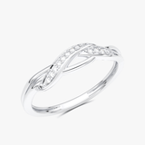 Kręty Pierścionek z Brylantami Biały - Venetia Jewels - 14K złoto z brylantami