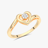 Pierścionek z Brylantowym Sercem żółty - Venetia Jewels - 14K złoto z brylantami