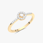 Klasyczny Pierścionek z Brylantami żółty - Venetia Jewels - 14K złoto z brylantami