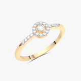 Klasyczny Pierścionek z Brylantami żółty - Venetia Jewels - 14K złoto z brylantami